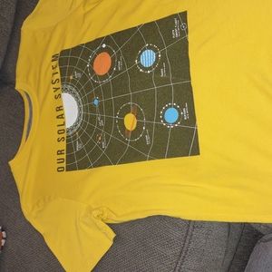 Yellow T-shirt with words Our Solar System and a picture of the solar picture